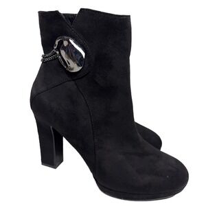 Impo Womens Oland Black Suede Pointed Ankle Boots Shoes Size 8 1/2